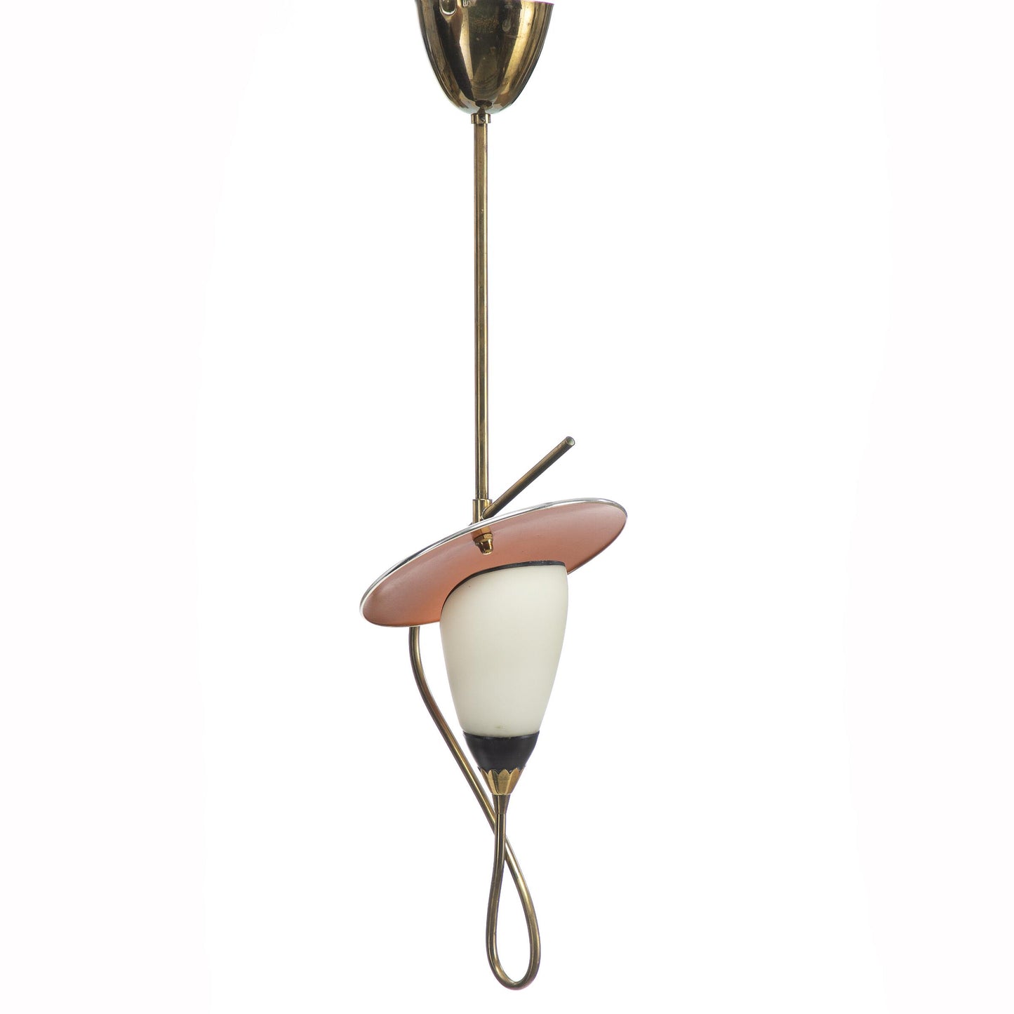 Solbergs Fabrikker: Pendant of Brass, Glass & Lacquer