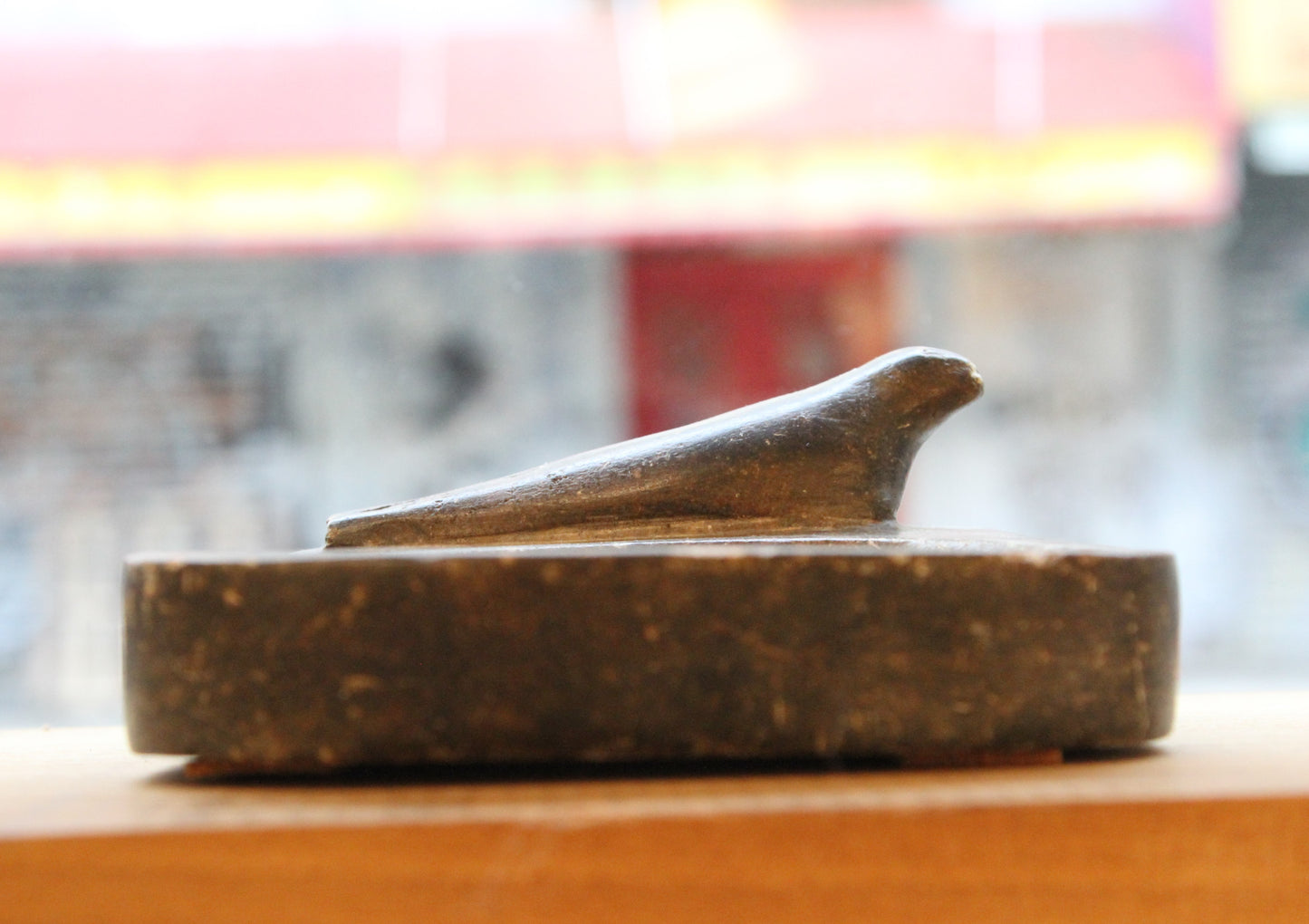 Greenlandic Soapstone Ashtray with Seal Figure