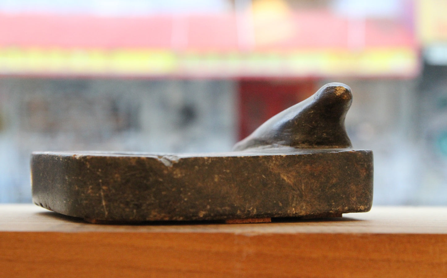 Greenlandic Soapstone Ashtray with Seal Figure