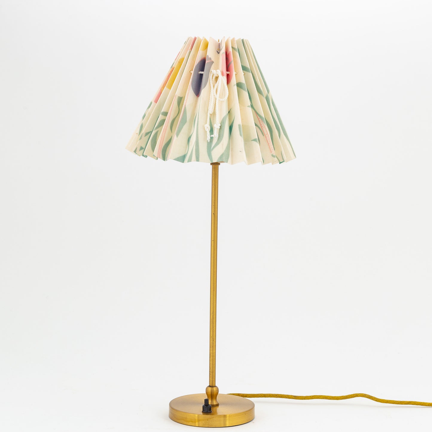 Josef Frank Brass "Dressing Lamp" with Floral Printed Shade