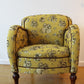 Danish "Dressy" Chair 1930s, Rounded Arms & Couture Textile